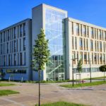 University building sits empty as higher education stakeholders consider COVID-19 recovery and revenue growth opportunities by reset in houston, texas.